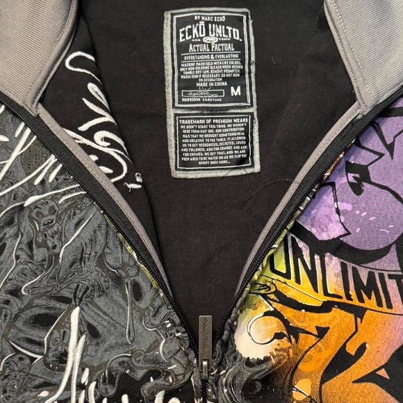 Ecko Unlimited Multicolor Graphic Zip-Up Hoodie - Picture 3 of 3